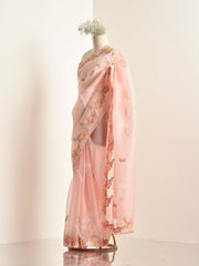 Pink Organza Saree