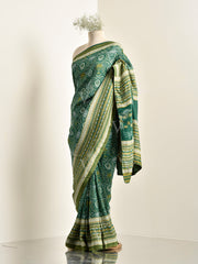 Green Vasansi Silk Printed Saree