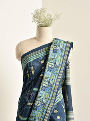 Blue Vasansi Silk Printed Saree