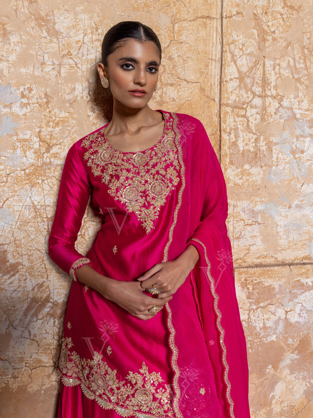 Pink Zardozi Sharara Set