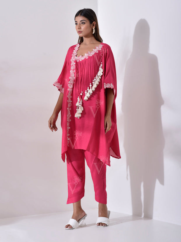 Fuchsia Pink Kaftan Pant Set