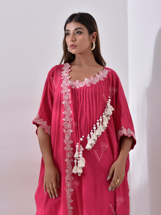 Fuchsia Pink Kaftan Pant Set