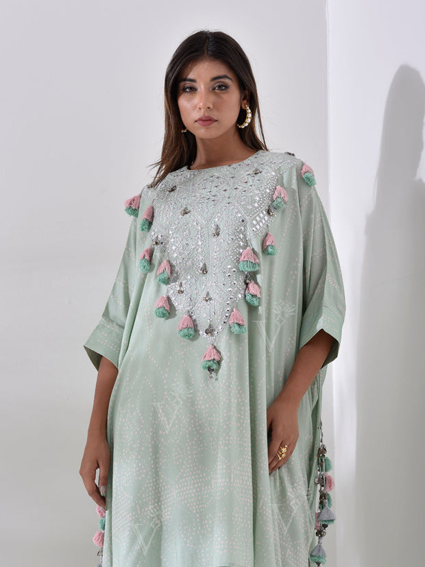 Sea Green Kaftan Salawar Suit