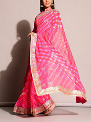 Pink Leheriya Saree