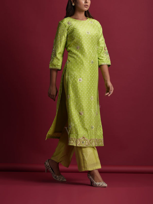 Green Silk Suit Set