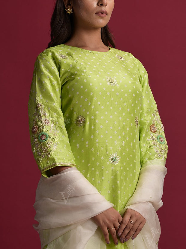 Green Silk Suit Set