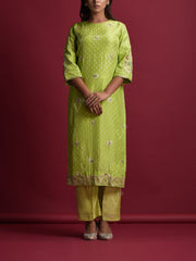 Green Vasansi Silk Gown