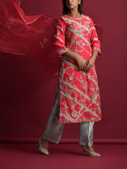 Red Silk Suit Set