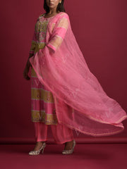 Pink Silk Suit Set