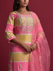 Pink Silk Suit Set