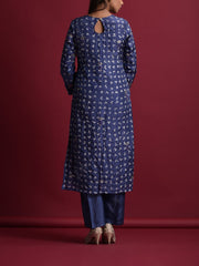 Blue Silk Suit Set