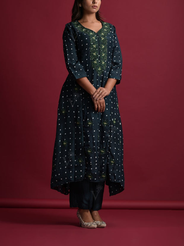 Green Silk Suit Set