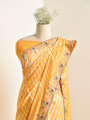 Yellow Tussar Silk Leheriya