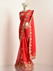 Red Georgette Saree