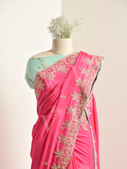 Rani Pink Silk Saree