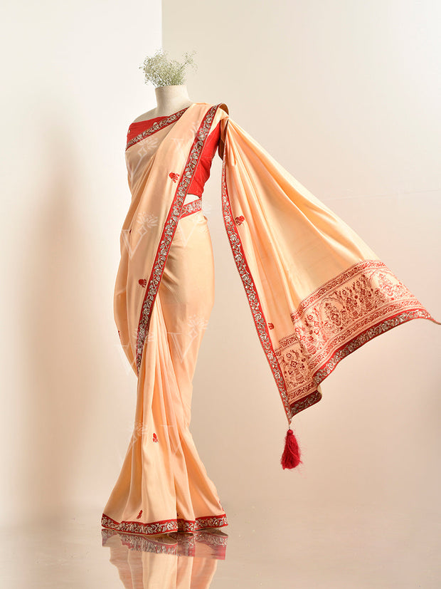 Peach Silk Saree