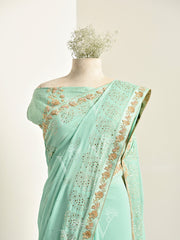 Green Georgette Saree