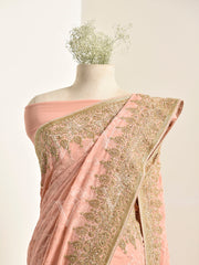 Peach Georgette Saree