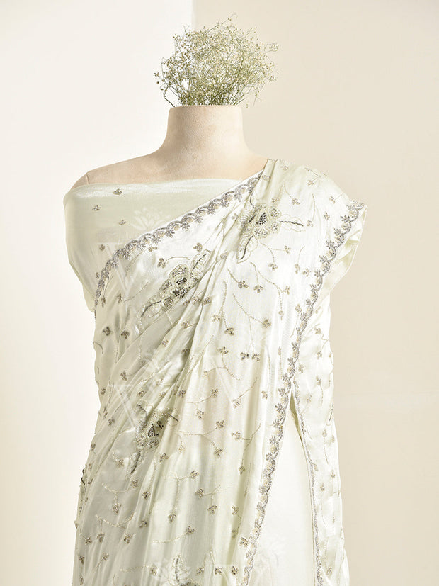 Light Green Crepe Saree