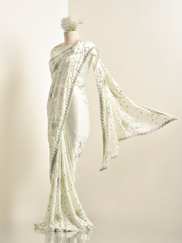 Light Green Crepe Saree