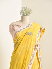 Yellow Georgette Saree