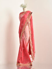 Pink Georgette Saree