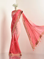 Pink Georgette Saree