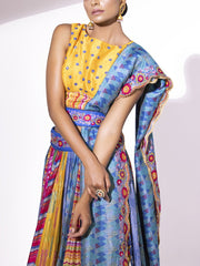 Multi Color Silk Lehenga Set