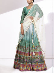 Sage Green Ombre Lehenga Set