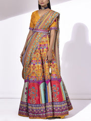 Mustard Silk Lehenga Set