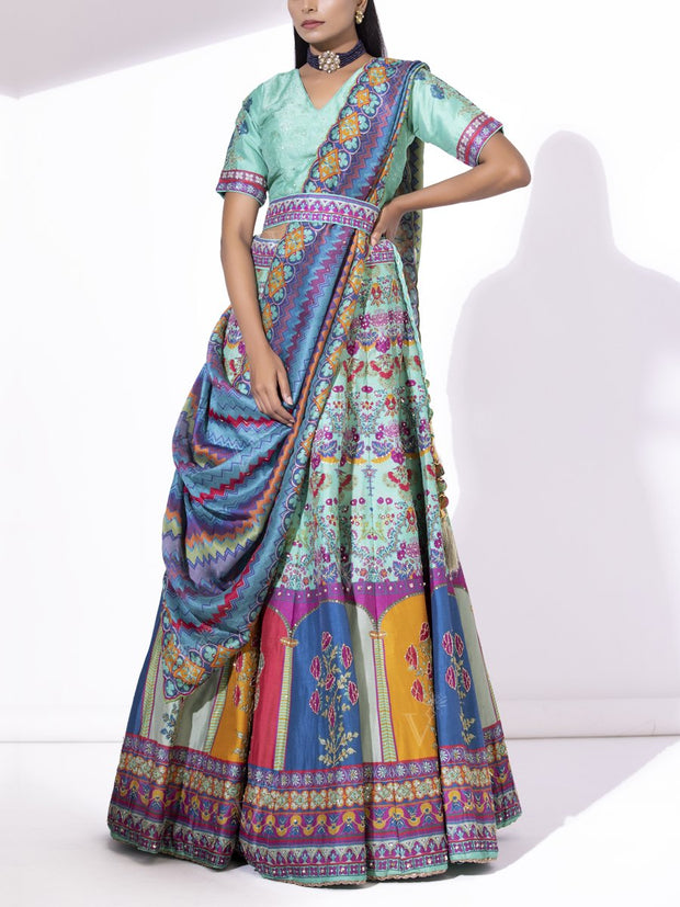 Lehenga, Lehenga set, Lehengas, Festive wear, Printed lehengas, Rajasthan, Rajasthani, prints, wedding wear, Trousseau