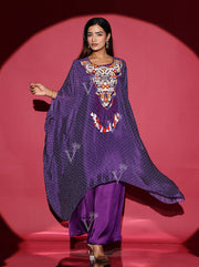 Violet Asymmetric Cape and Palazzo Set