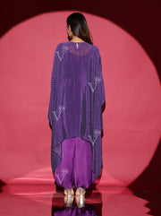 Violet Asymmetric Cape and Palazzo Set