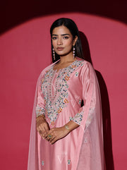 Pink Cotton Silk Suit Set