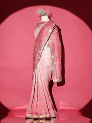 Onion Pink Vasansi Silk Bandhani Saree