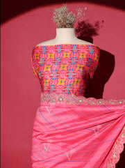 Pink Vasansi Silk Leheriya Saree