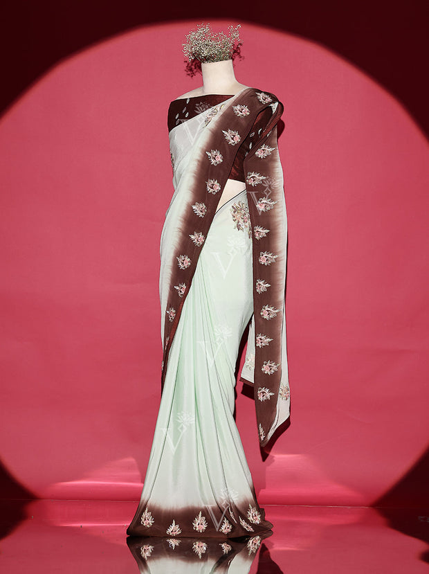 Light Green Crepe Saree