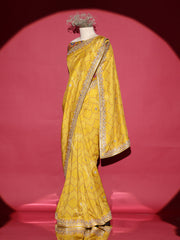 Yellow Vasansi Silk Bandhani Saree