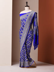 Blue Georgette Zari Saree