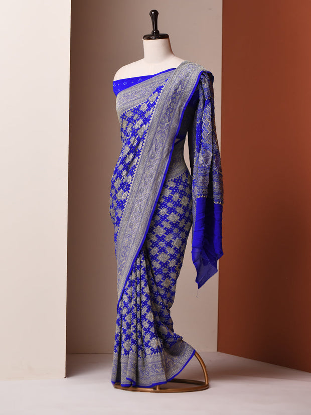 Blue Georgette Zari Saree