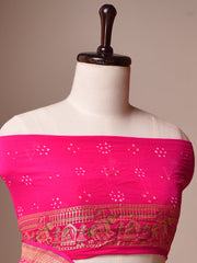 Pink Georgette Zari Saree