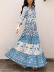 Blue Vasansi Silk Anarkali Gown