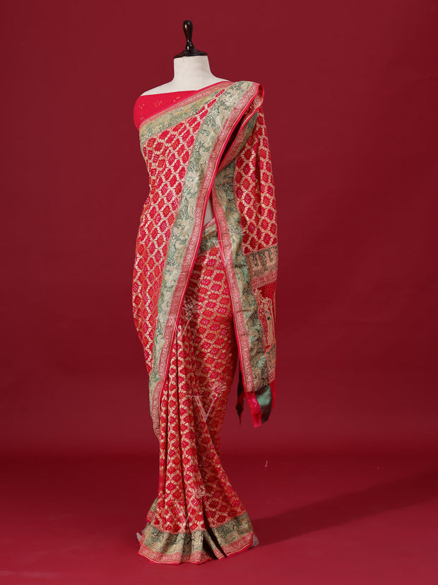 Pink Georgette Zari Saree