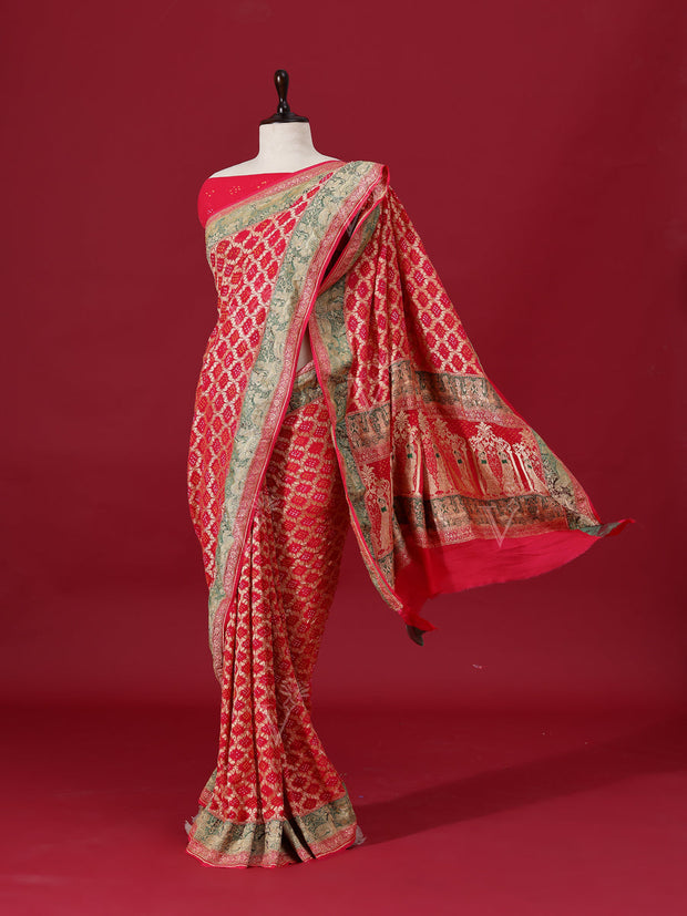 Pink Georgette Zari Saree