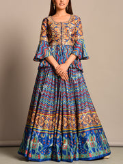 Blue Peplum Lehenga Set