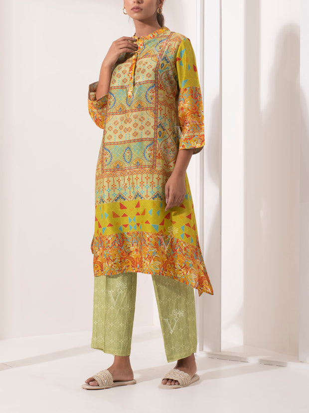 Mustard Yellow Vasansi Silk Pant Set