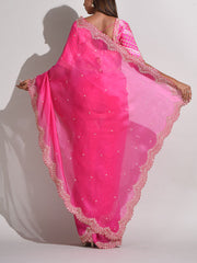 Pink Organza Saree