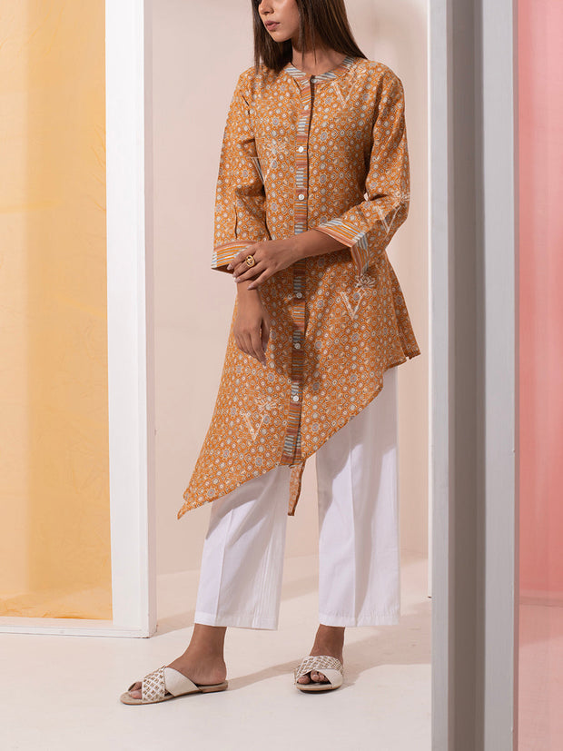 Mustard Vasansi Silk Short Kurta