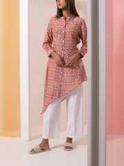 Peach Vasansi Silk Short Kurta