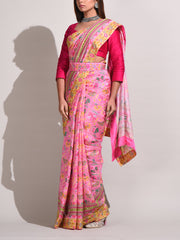 Pink Bemberg Highlighted Saree